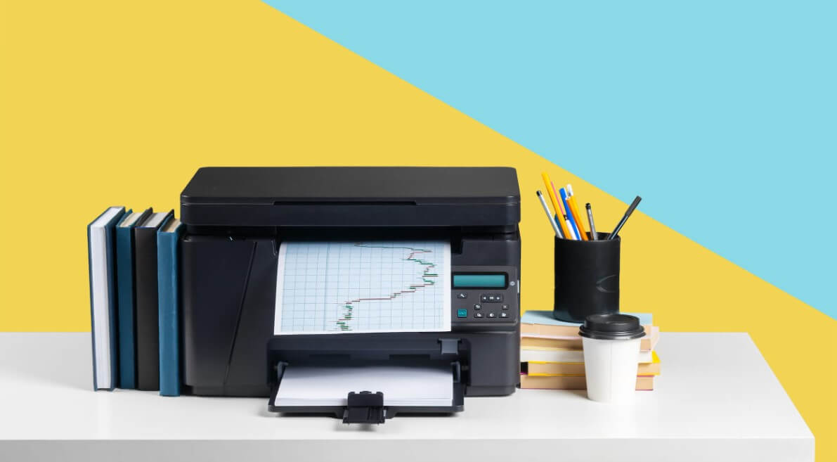 Printer on a desk
