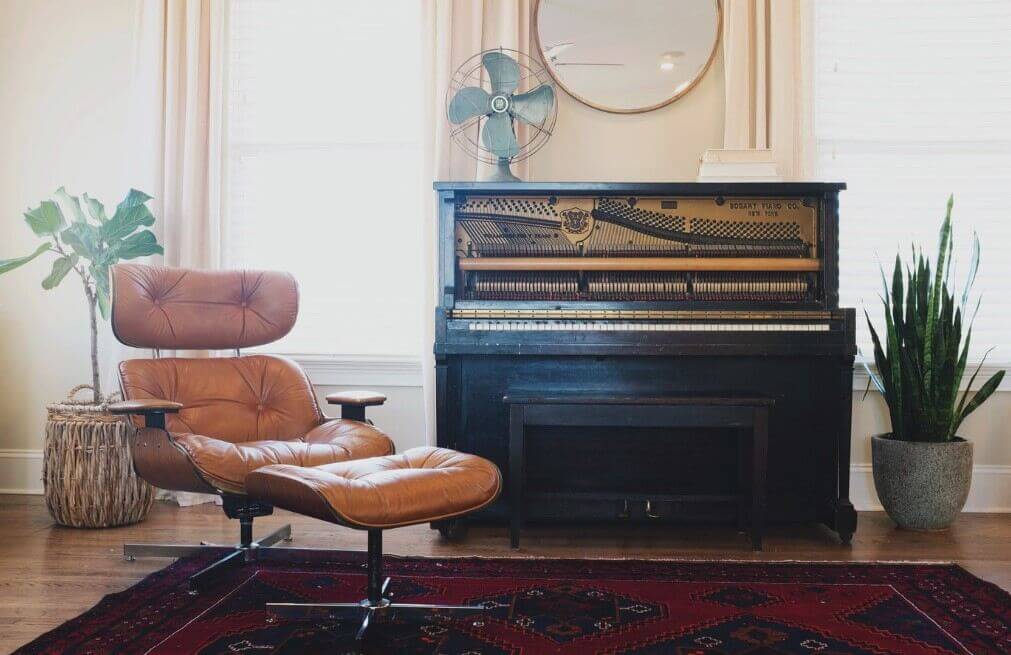 Studio with an old piano