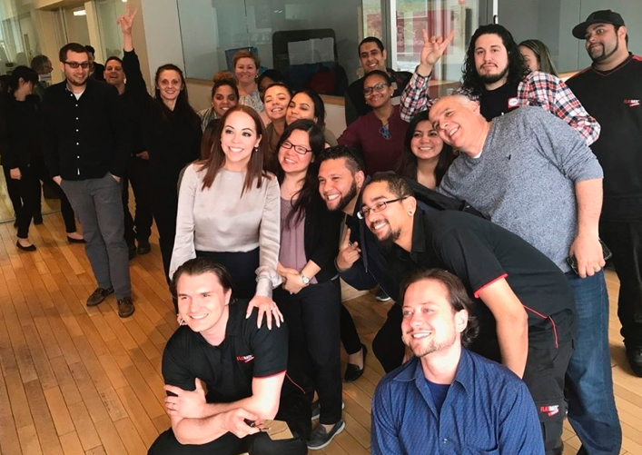 The FlatRate team at a party