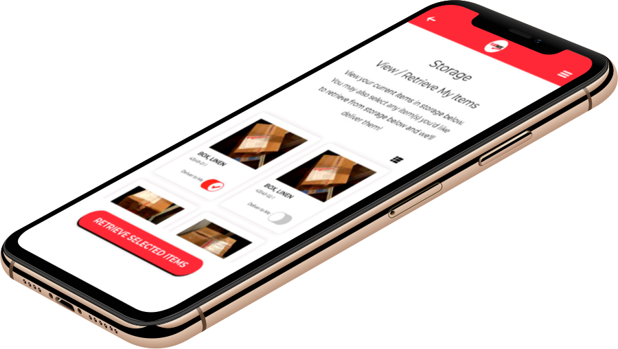 A phone shows the photo storage screen in the FlatRate app