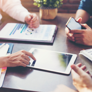 People create a move plan on a tablet