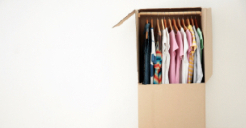 A filled wardrobe box