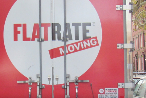 The back of a FlatRate truck