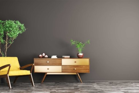 Modern furnitures on a living room