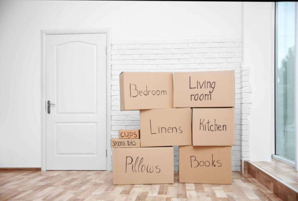 Home labeled boxes