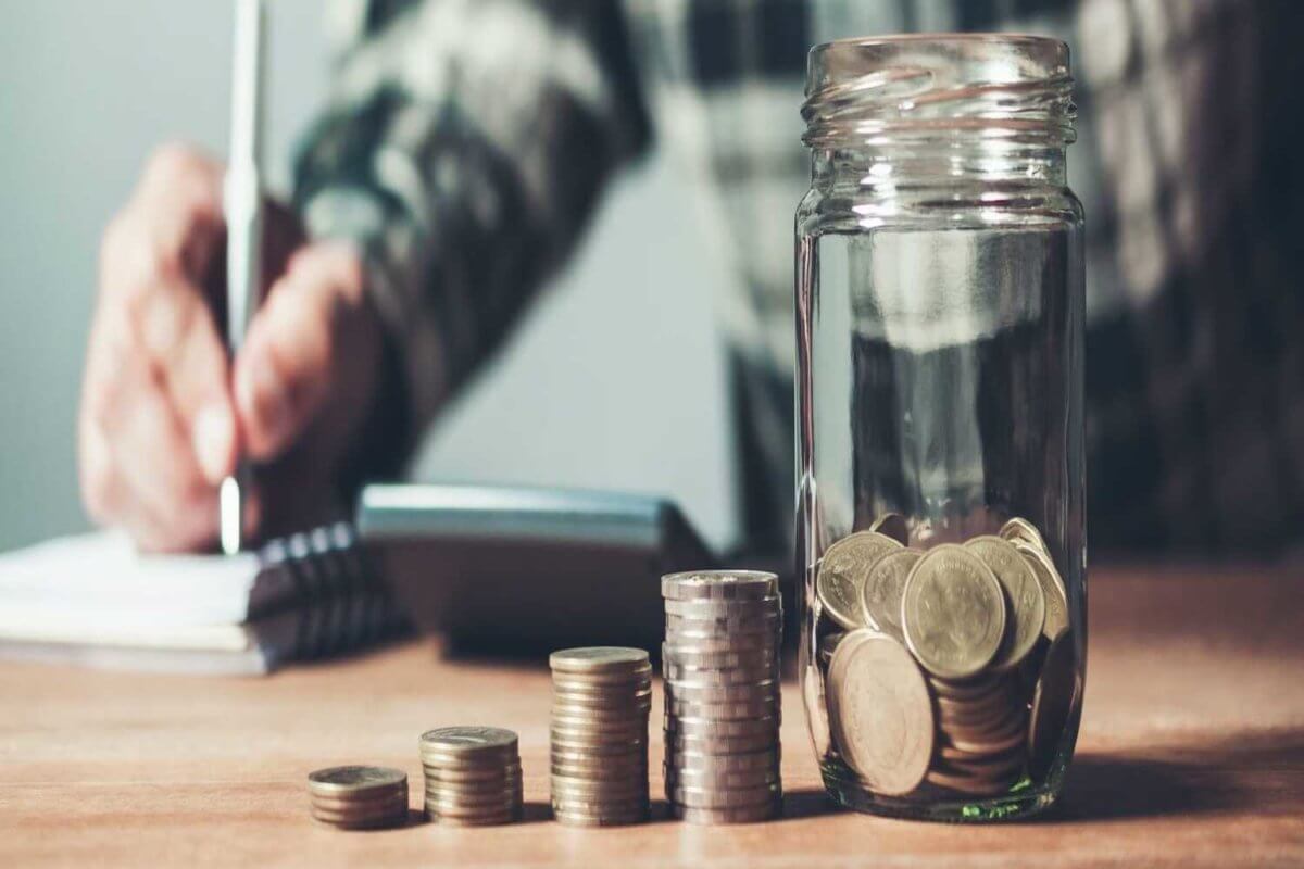 Man counting coins