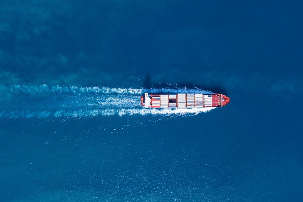 Ship in the middle of the ocean