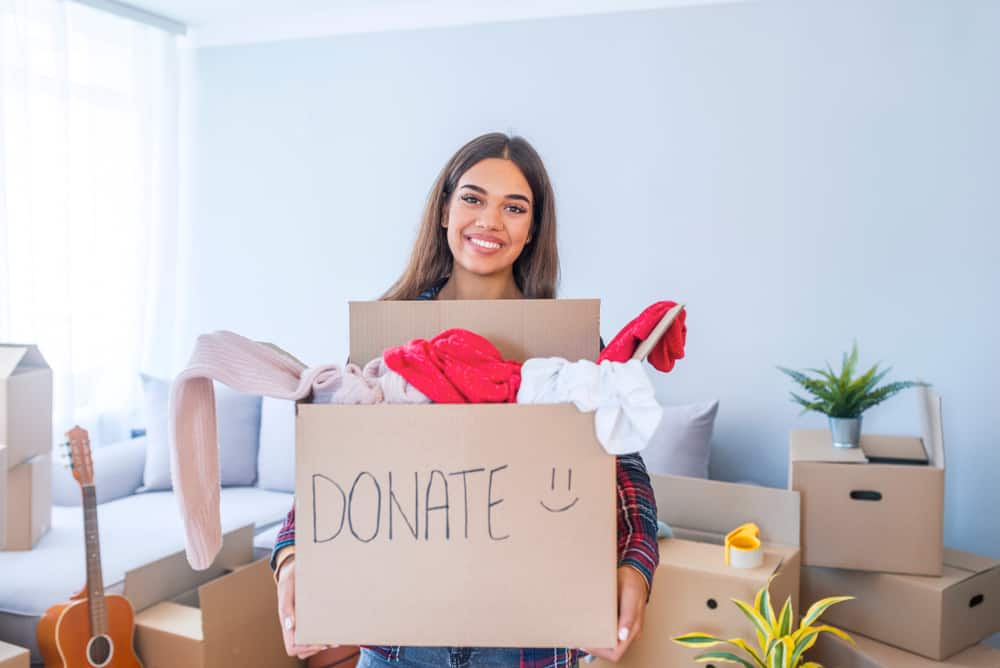 Woman with box