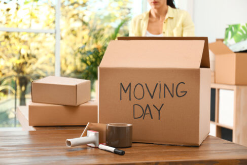 moving day box closeup