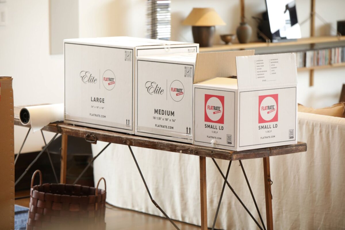 Boxes used for packing belongings.