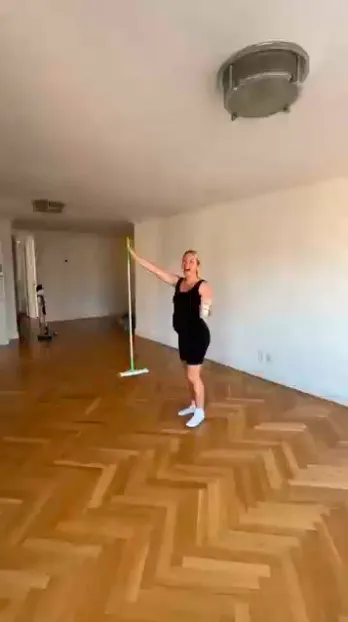 Woman happy on an empty appartment